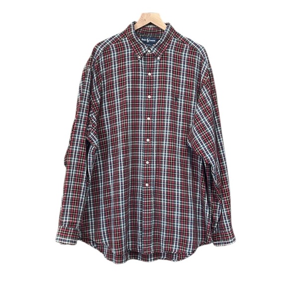 Ralph Lauren Other - Ralph Lauren Blake Cotton Red Green Plaid Long Sleeve Button Down Shirt XXL